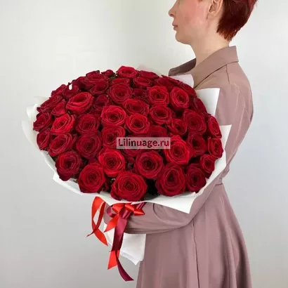 Букет из красной 51 розы. Цена – 9200 руб. Арт – 1162 - №2