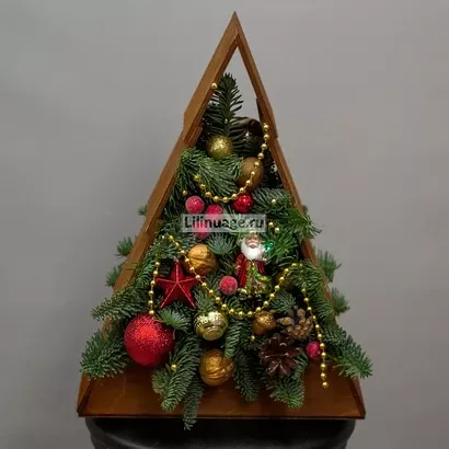 Новогодняя композиция «Деревяння елочка». Цена – 7500 руб. Арт – 3107 - №1