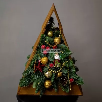 Новогодняя композиция «Деревяння елочка». Цена – 8650 руб. Арт – 3121 - №2