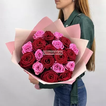 19 красно-малиновых роз. Цена – 4050 руб. Арт – 5744 - №2